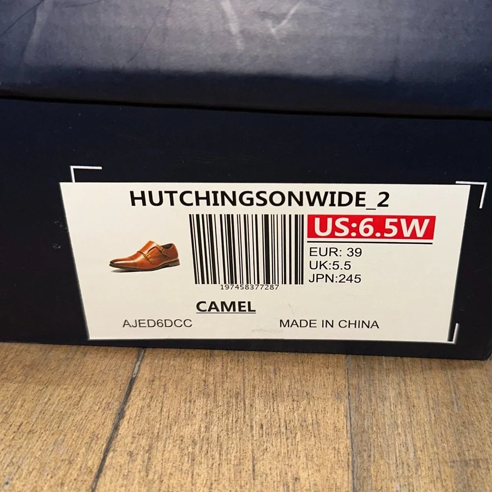Bruno Marc Hutchingsonwide 2 Formal Shoes Mens 6.5 Brown Leather Monk Strap‎